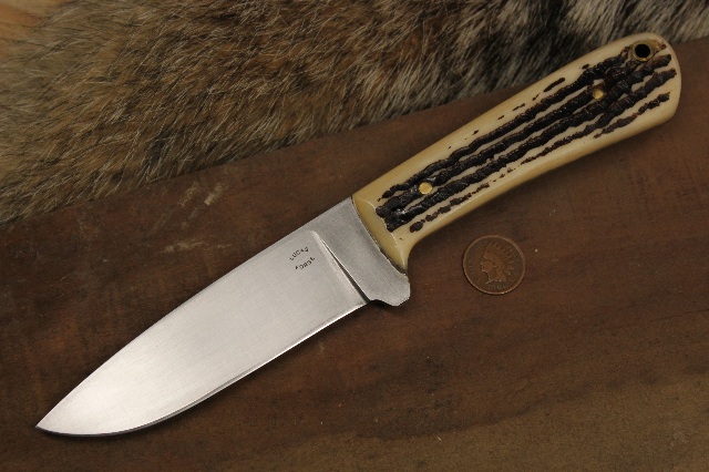 Jigged Bone, Bone Handle, Stag Handle, Backwoodsman, Knife, Lucas Forge, Hunter Knife, Custom Hunting Knife