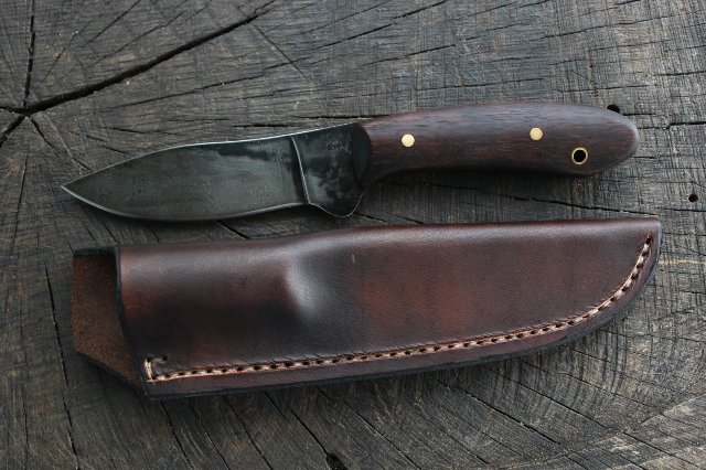 Custom Hunting Knife, Belt Knife, Traditional Belt Knife, Walnut Handled Knife