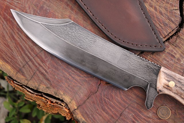 Bowie Knife, Custom Bowie Knife, Lucas Forge, Custom Hunting Knives