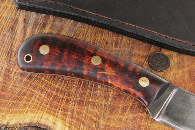 Custom Hunting Knives, Curly Maple Handles
