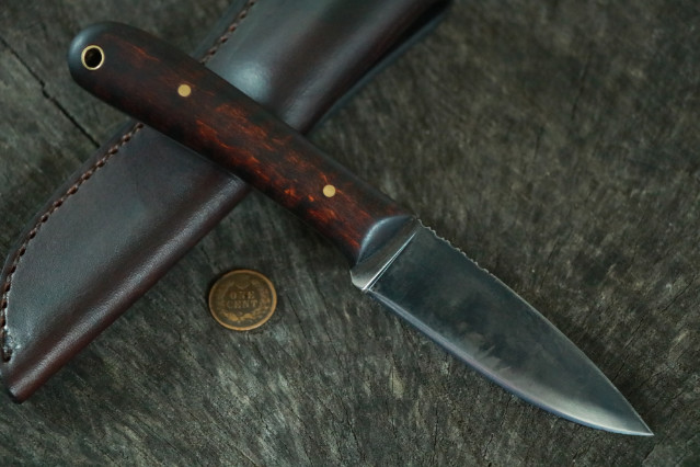Lucas Forge, Large Frontier. Custom Hunting Knives, Small Belt Knife, Camp Knife, Pack Knife