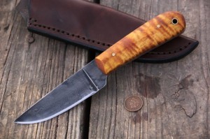 Curly Maple, Trade Knife, Lucas Forge, Custom Hunting Knives, Historical Knife