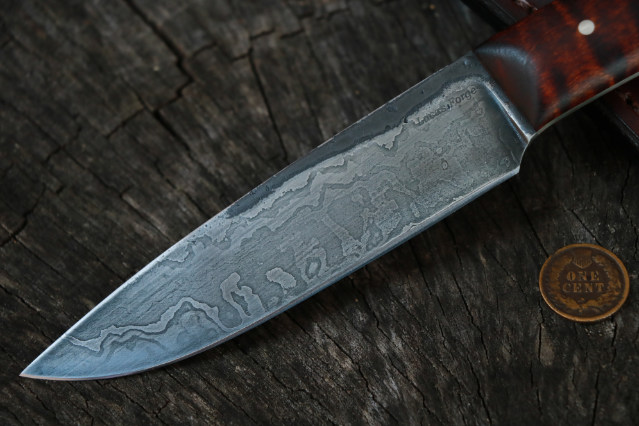 Damascus, Lucas Forge, Custom Hunting Knives, Handmade Knives