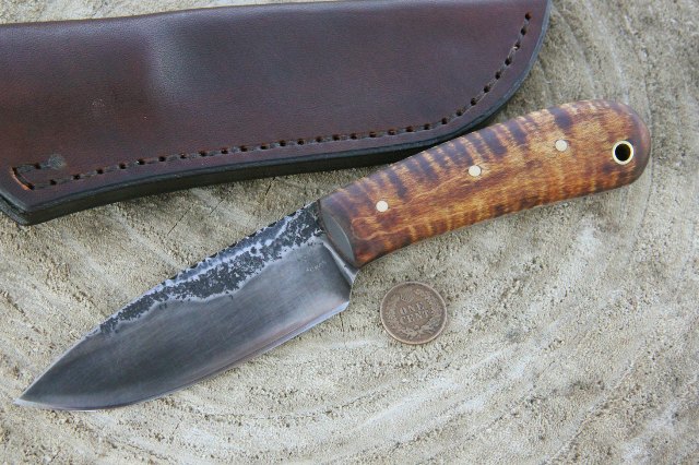 Drop Point Knife, Hand Forged Knife, Custom Knives, Hunting Knife, Custom Hunting Knife, Knifemakers, Lucas Forge, Skinning Knives