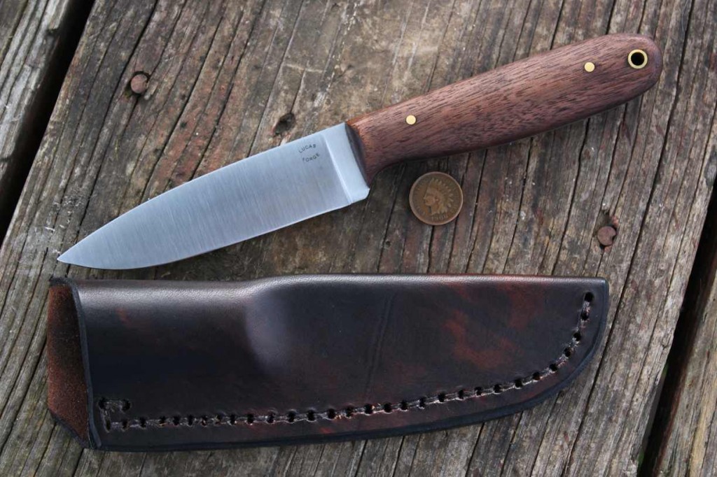 Camp Knife, Custom Hunting Knives, Belt Knife, Drop Point, Walnut