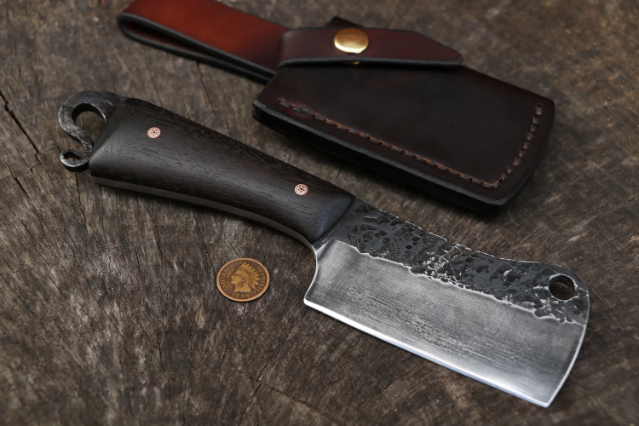 Cleaver, Cheese Cleaver, Custom Kitchen Knives, Custom Hunting Knives, Custom Meat Cleaver, Lucas Forge