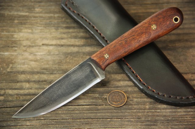 Walnut, Trapper, Trapper Knife, Trapping Knife, Skinning Knife, Custom Trapper Knife, Custom Skinning Knife, Lucas Forge, CUstom Hunting Knives, Hunting Knives, Woodsman Knives, Backwoodsman Knives, Custom Knifemakers