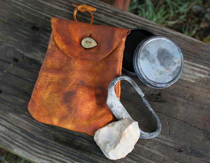 Flint and Steel, Firestarters, Traditional, Primitive, Leather Bag, Striker