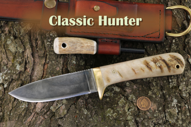 Classic Hunter, Hunting Knife, Lucas Forge, Custom Hunting Knives, Traditional Hunting Knife