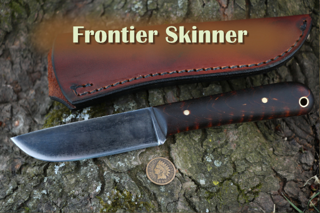 Skinning Knife, Lucas Forge, Custom Hunting Knives, Skinner, Fixed Blade Skinner, High Carbon Skinner Knife