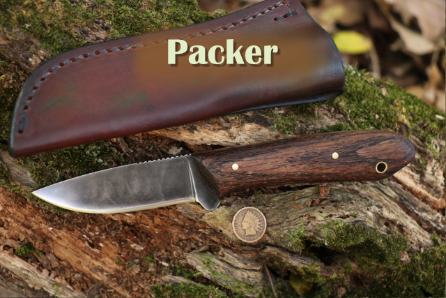Pack Knife, Packer Knife, Custom Hunting Knives, Lucas Forge, Camp Knife, High Carbon Steel Knife, USA Knifemakers
