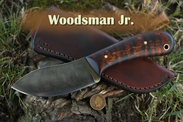 Woodsman Jr., High Carbon Steel Knives, Nessmuk, Custom Hunting Knife, Lucas Forge, Handmade Hunting Knives, Hand Forged Knives
