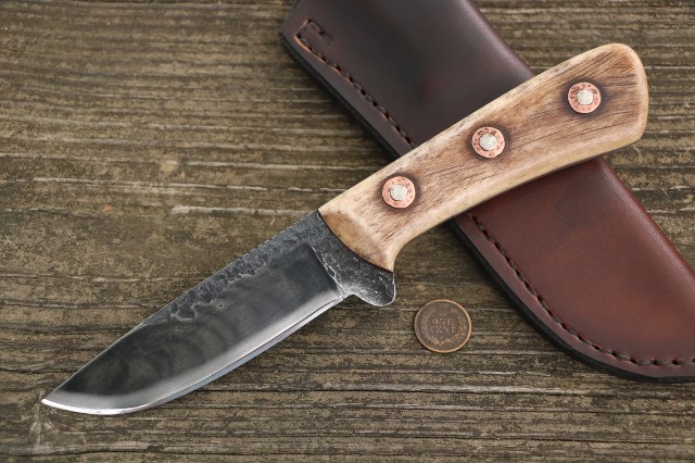 Custom Hunting Knives, Lucas Forge, Elk River Hunter, Camp Knife, Pack Knife 