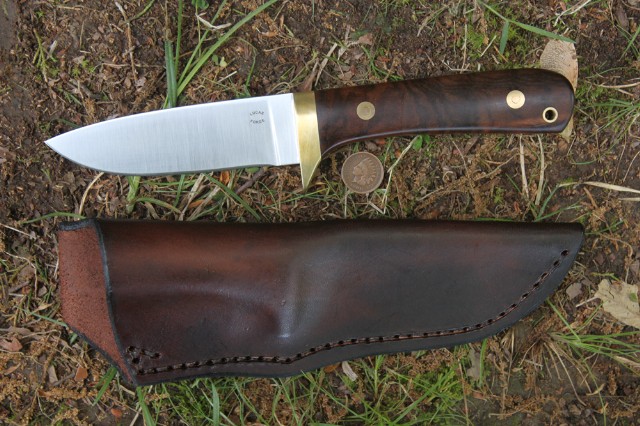 Walnut, Classic Hunter, Hunting Knife, Custom Hunting Knives, Lucas Forge, Lucas Bullington Knives