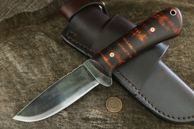 Custom Hunting Knives, Lucas Forge, Elk River Hunter, Camp Knife, Pack Knife 