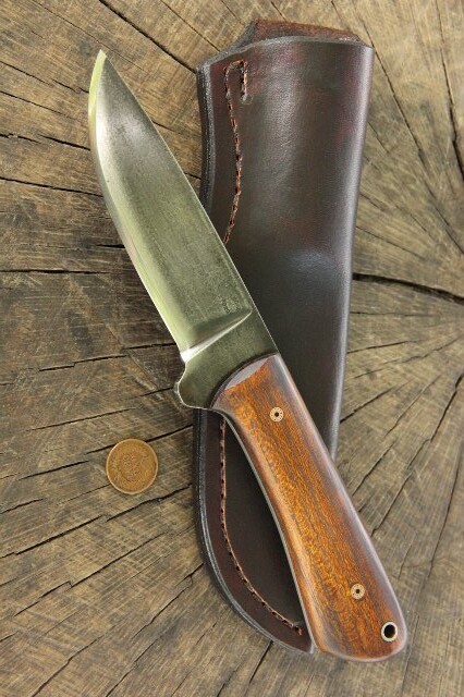 Osage Orange Elk River Hunter. Lucas Forge Knives, Custom Hunting Knives