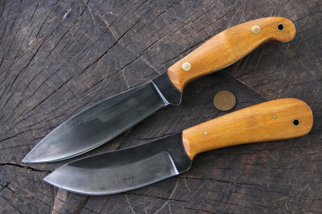 Osage Orange, Burdock Wood, Custom Hunting Knives, Custom Skinning Knives, Trapping Knife, Lucas Forge, Matching Knives, Knives for a gift, Custom Collector Knives