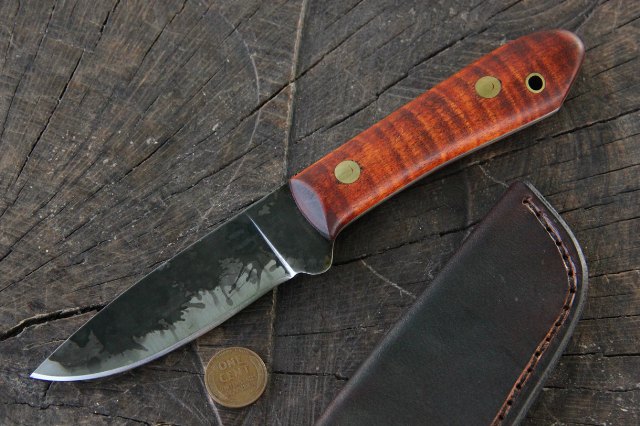 Custom Hunting Knives, Packer, Spatter Finish, Pictures of Lucas Forge Knives, Lucas Forge, Survival Knife, Camping Knife, Hunting Knife, Belt Knife