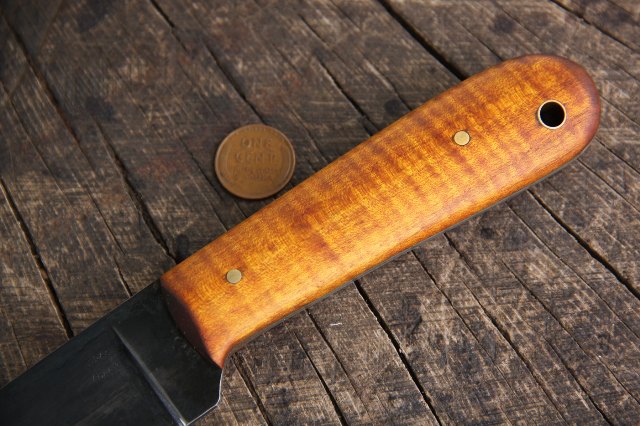 Custom Hunting Knives, Lucas Forge, Custom Knife, Curly Maple Handle, Trade Knife, Historic Knife, Lucas Knives