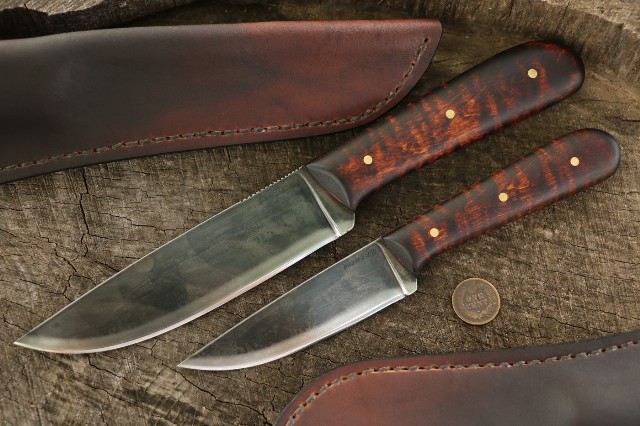Custom Hunting Knife Set, Hunting Knives, Custom Knifemaker, Lucas Forge, High Carbon Knives