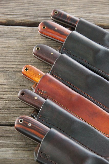 Handmade Leather Sheath, Custom Hunting Knives, Lucas Forge