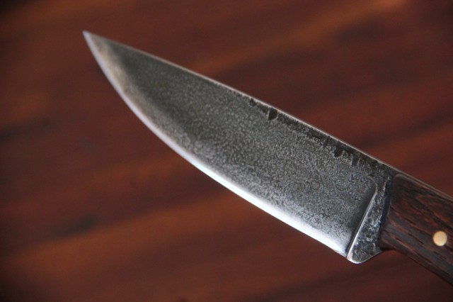 Aged Knife Blade, High Carbon Blade, High Carbon Knives, Full Tang Knives, Custom Hunting Knives, Lucas Forge Knives