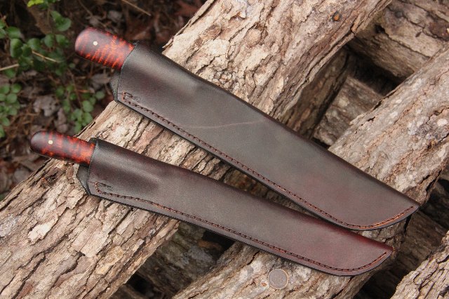 Handmade Knife Sheaths, Lucas Forge, Ike's Axes, Custom Hunting Knives