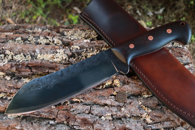 Camp Knife, Handmade Camp Knife, Lucas Forge, Custom Hunting Knives, Survival Knife, Camp Chopping Knife, Chopping Knife, Lucas Forge