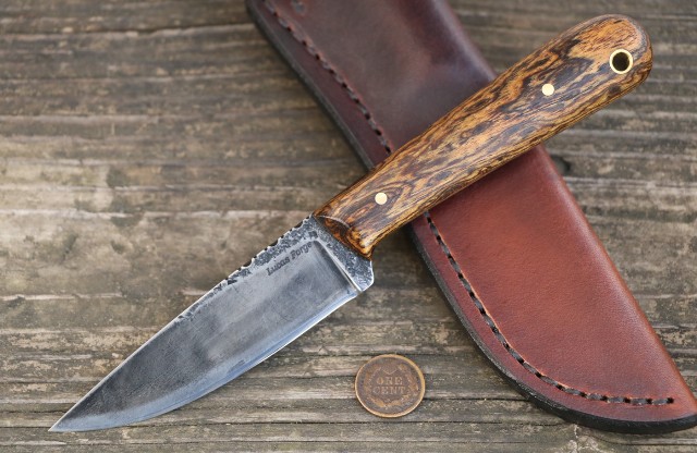 Trapper, Custom Skinning Knife, Lucas Forge, Hunting Knife, Small Belt Knife for the Outdoorsmen