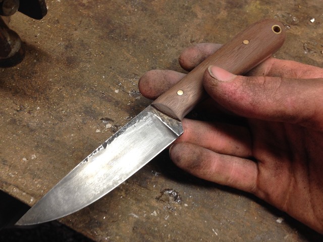 Custom Hunting Knives, Lucas Forge, Trapper Knife, High Carbon Knife, hand Forged Knives