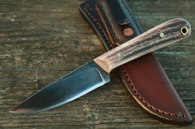 Trapper Knife, Lucas Forge, Custom Leather Knife Sheath