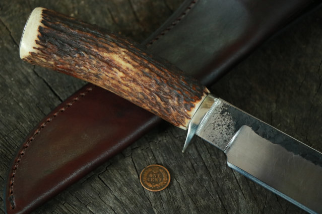 Hunting Bowie, Lucas Forge, Hammer Forged Knife, Custom Hunting Knives