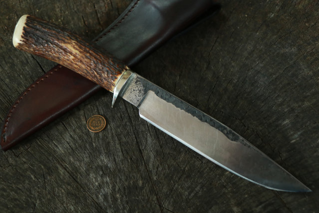 Hunting Bowie, Bowie Knife, Custom Hande Forged Knife, Lucas Forge, Knifemakers