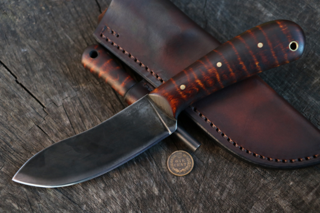 Woodsman, Woodsman Nessmuk, Nessmuk Knife, Custom Hunting Knives, Lucas Forge, Nessmuk Belt Knife, Outdoor Knife