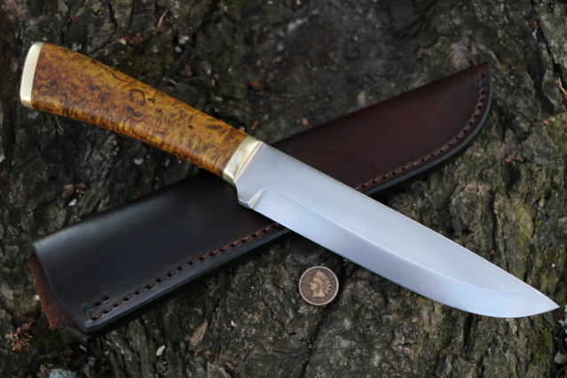 Custom Hunting Knives, Lucas Forge, Lucas Knives, Scandi Knife, Custom Scandi Knife, Custom Camping Knife