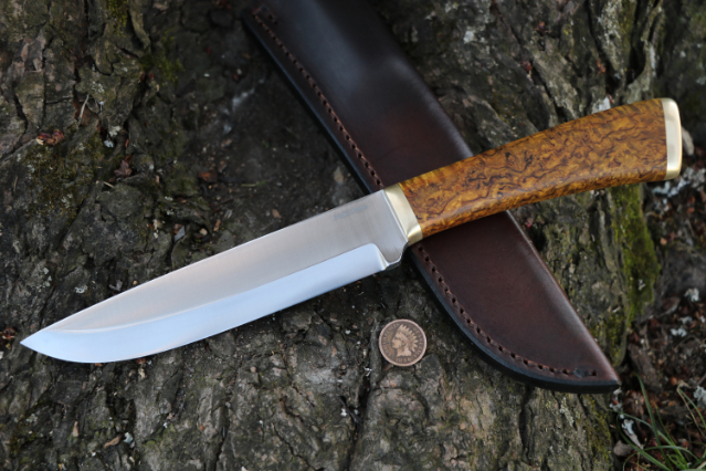 Custom Hunting Knives, Lucas Forge, Lucas Knives, Scandi Knife, Custom Scandi Knife, Custom Camping Knife