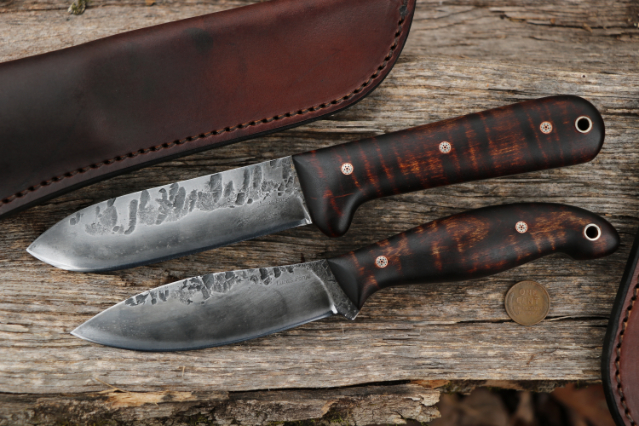 Custom Knife Set, Lucas Forge, Hunting Knives, Hand Forged Hunting Knives, Forged Knives, Custom Forged Knife, Outdoor Knives