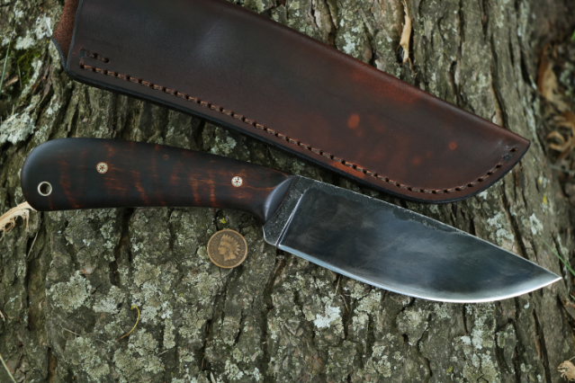 Trail Knife, Drop Point Knife, Custom Hunting Knife, Lucas Forge, Hand Forged Knife, Hammer Forged Knife, Handmade Hunting Knives, Camp Knife