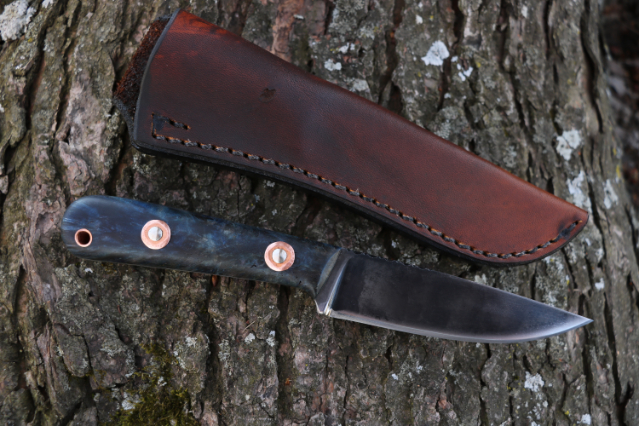 Trapper, Trapper Knife, Custom Hunting Knives, Knife for a Trapper, Camping Knife, Custom Outdoor Knives, Lucas Forge, Custom USA Knifemaker