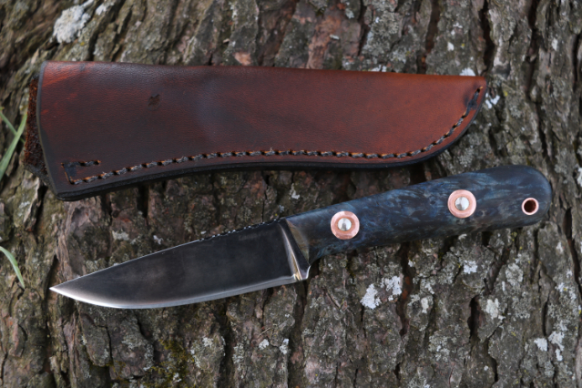 Trapper, Trapper Knife, Custom Hunting Knives, Knife for a Trapper, Camping Knife, Custom Outdoor Knives, Lucas Forge, Custom USA Knifemaker