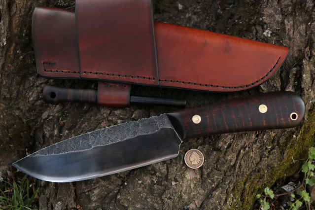 Hammer Forged Knives, Autumn Trek, Trekker Knife, Camping Knife, Hiking Knife, Lucas Forge