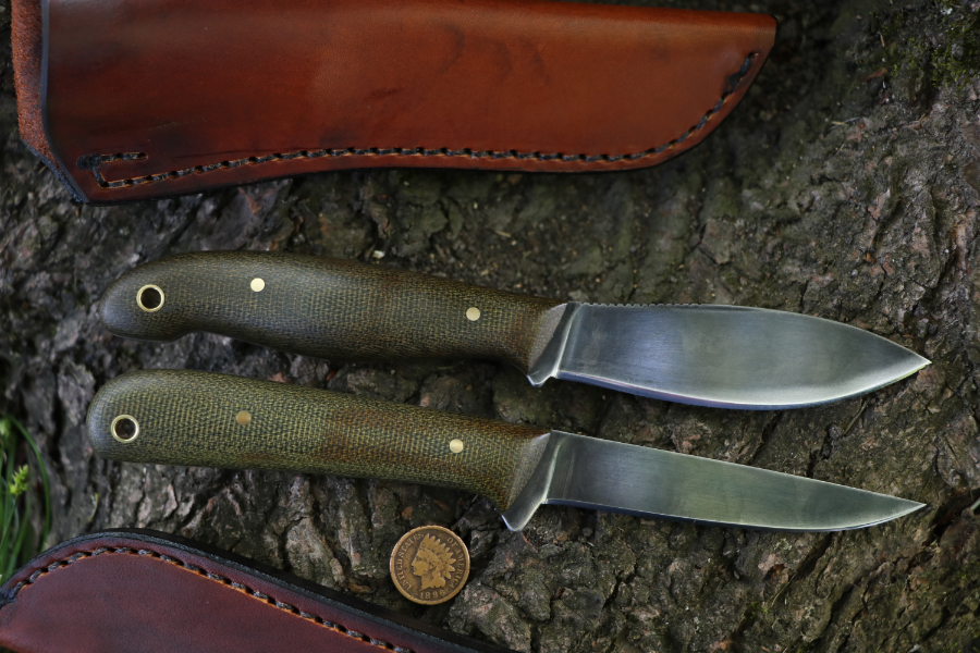Custom Knife Set, Lucas Forge, Custom Hunting Knives, Skinning Knife