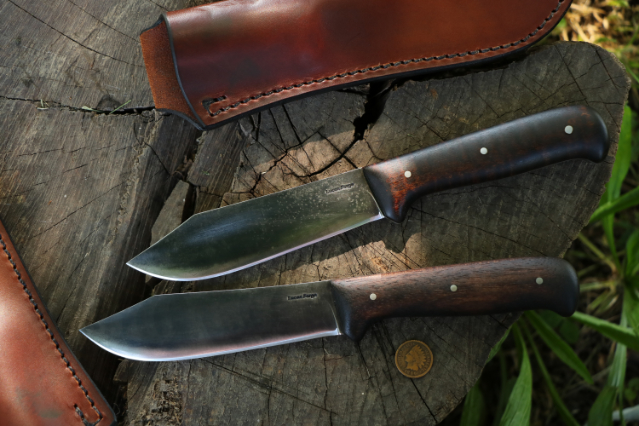 All-Around Camp Knife, Camp Knife, Vintage Knife Designs, Lucas Forge, Custom Hunting Knife, Frontier Knife, Clip Point Knife, High Carbon Steel Knives