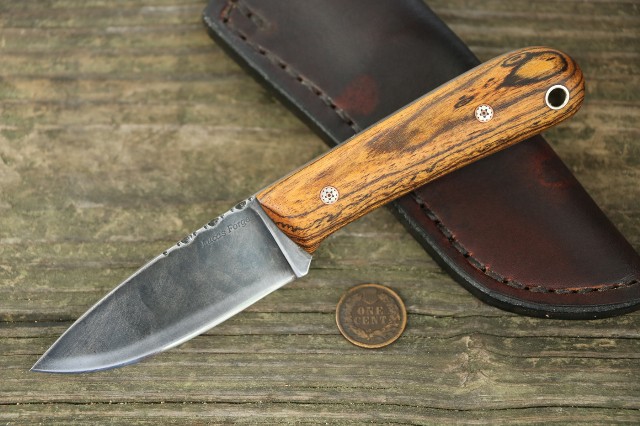 Small Frontier Knife, Custom Hunting Knife, Lucas Forge, Small Cusutom Knife, Custom EDC Knife