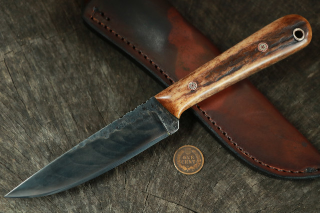 Trapper, Trapper Knife, Trapping Knife, Skinning Knife, Trade Knife, Hunting Knife, Custom Hunting Knives, Lucas Forge, Camping Knife, High Carbon Knives, Frontier Knives