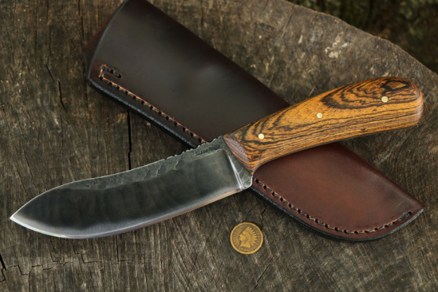 Woodsman Nessmuk, Nessmuk, Custom Hunting Knives, Lucas Forge, Hammer Forged Nessmuk Knife