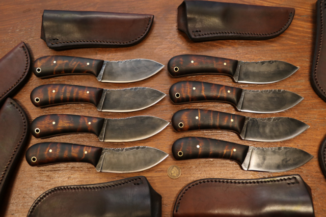 Custom Knife Sets, Lucas Forge, Hunting Knives, Nessmuk Knives, Hand Forged Knives, Camping Knives, Outdoorsman Knives