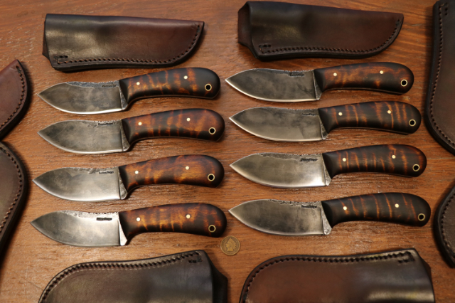Custom Knife Sets, Lucas Forge, Hunting Knives, Nessmuk Knives, Hand Forged Knives, Camping Knives, Outdoorsman Knives