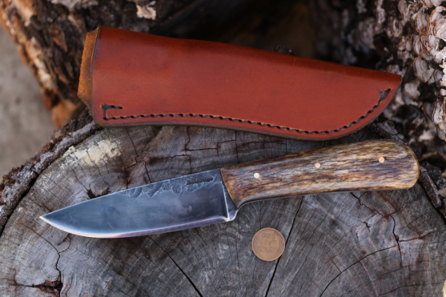 Powder River, Custom Hunting Knife, Forged Knives, Hand Forged Knife, Lucas Forge, Trade Knife, Lucas Forge Knife Drawing
