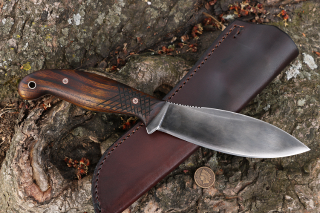 Jack Pine, Jack Pine Special, Custom Hunting Knives, Lucas Forge, Custom Hunting Knives, Traditional Knives, Willow Leaf Knife, Canadian Knife, USA Made Knives